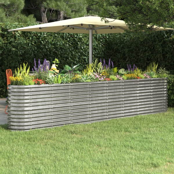 vidaXL Raised Garden Bed Galvanized Steel 332x40x68 cm Silver