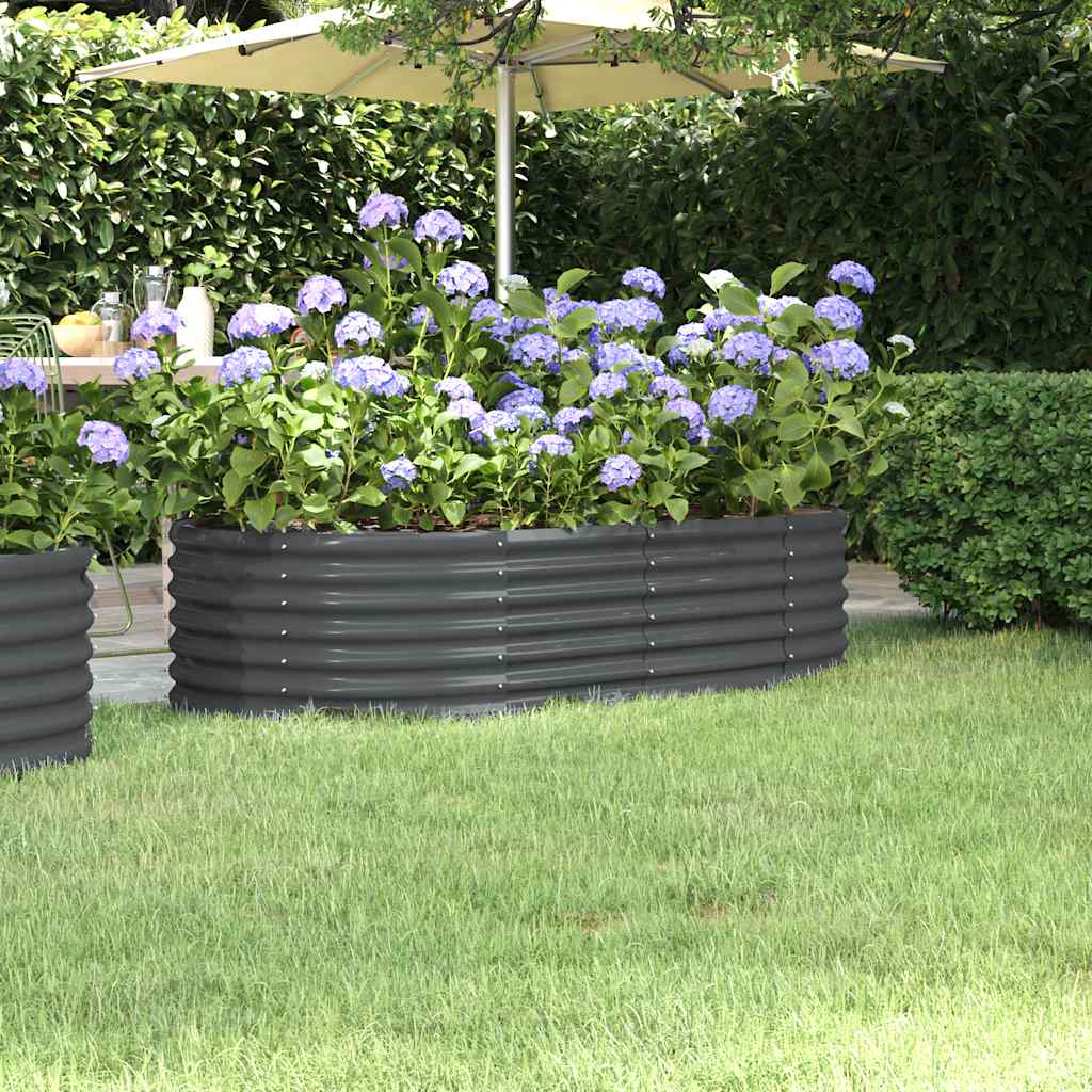 vidaXL Raised Garden Bed Galvanized Steel 152x80x36 cm Anthracite