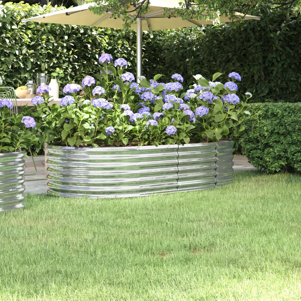 vidaXL Raised Garden Bed Galvanized Steel 152x80x36 cm Silver