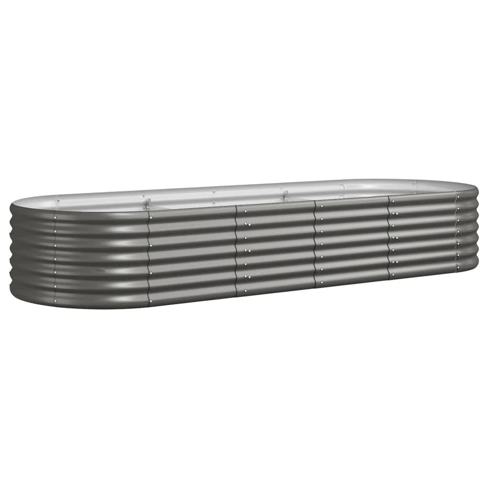 vidaXL Raised Garden Bed Galvanized Steel 224x80x36 cm Gray
