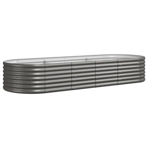 vidaXL Raised Garden Bed Galvanized Steel 224x80x36 cm Gray