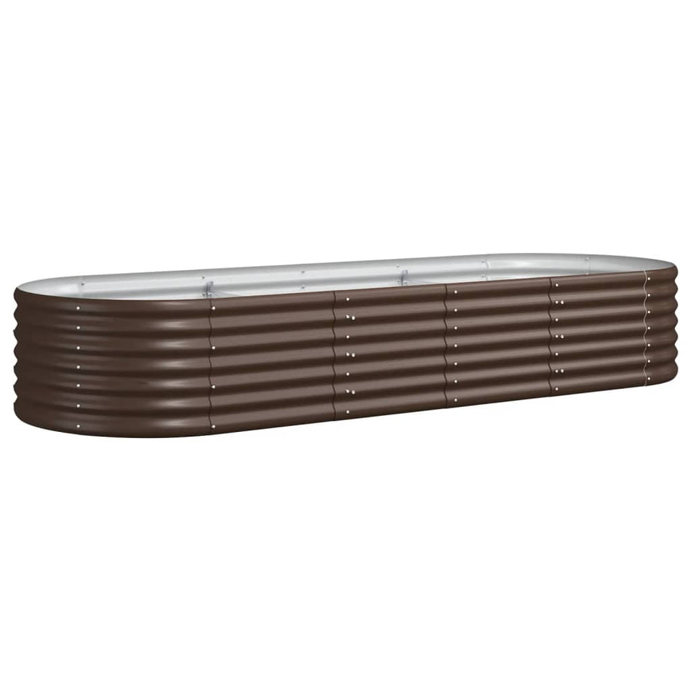 vidaXL Raised Garden Bed Galvanized Steel 224x80x36 cm Brown