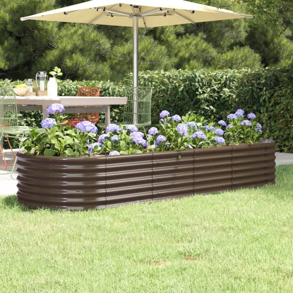 vidaXL Raised Garden Bed Galvanized Steel 224x80x36 cm Brown