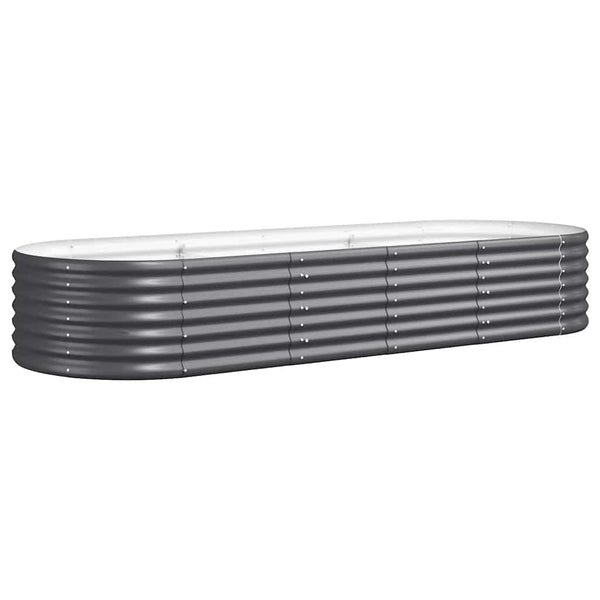 vidaXL Raised Garden Bed Galvanized Steel 224x80x36 cm Anthracite