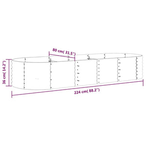 vidaXL Raised Garden Bed Galvanized Steel 224x80x36 cm Anthracite