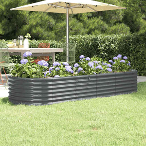 vidaXL Raised Garden Bed Galvanized Steel 224x80x36 cm Anthracite