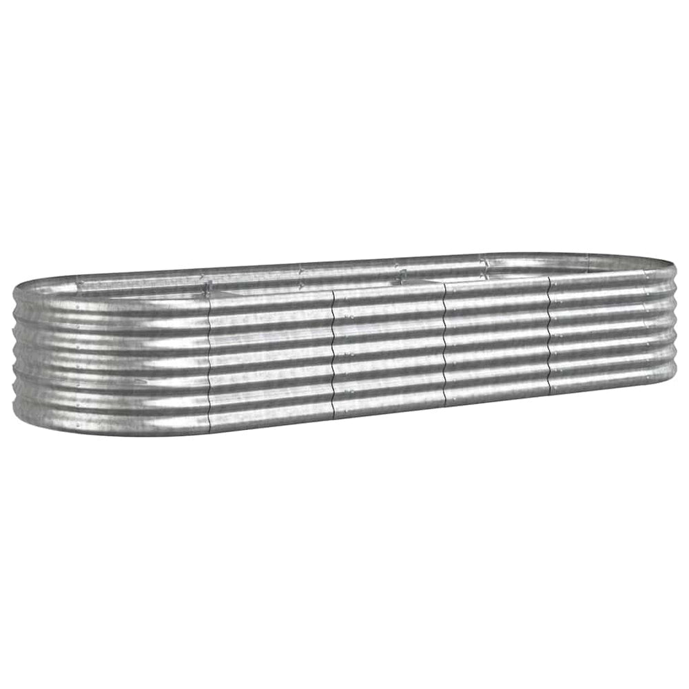 vidaXL Raised Garden Bed Galvanized Steel 224x80x36 cm Silver