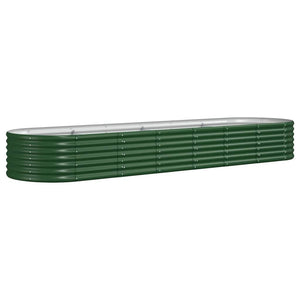 vidaXL Raised Garden Bed Galvanized Steel 296x80x36 cm Green