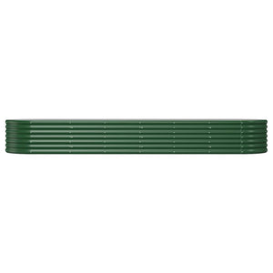 vidaXL Raised Garden Bed Galvanized Steel 296x80x36 cm Green