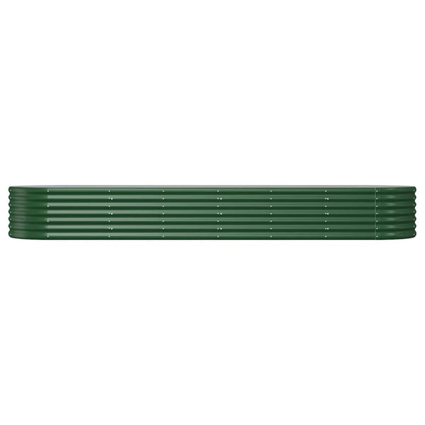 vidaXL Raised Garden Bed Galvanized Steel 296x80x36 cm Green