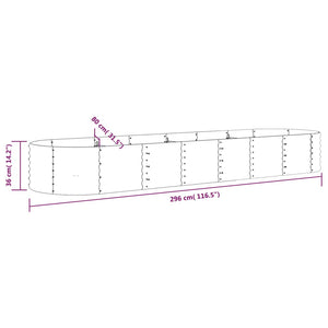 vidaXL Raised Garden Bed Galvanized Steel 296x80x36 cm Green