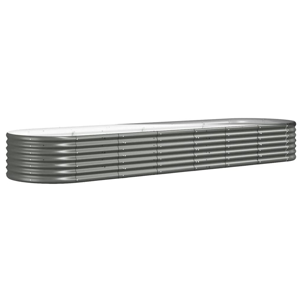 vidaXL Raised Garden Bed Galvanized Steel 296x80x36 cm Gray