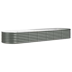 vidaXL Raised Garden Bed Galvanized Steel 296x80x36 cm Gray