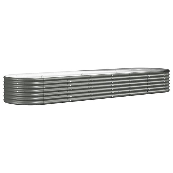 vidaXL Raised Garden Bed Galvanized Steel 296x80x36 cm Gray