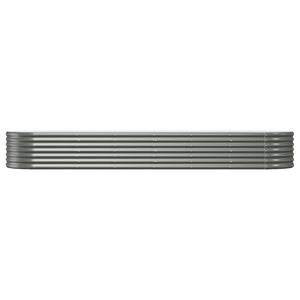 vidaXL Raised Garden Bed Galvanized Steel 296x80x36 cm Gray
