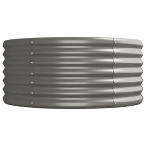 vidaXL Raised Garden Bed Galvanized Steel 296x80x36 cm Gray
