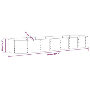 vidaXL Raised Garden Bed Galvanized Steel 296x80x36 cm Gray