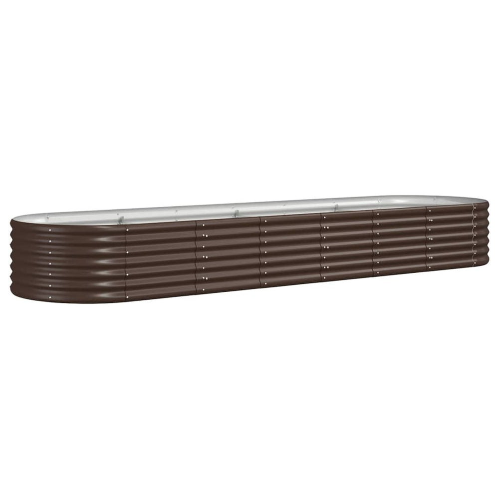 vidaXL Raised Garden Bed Galvanized Steel 296x80x36 cm Brown