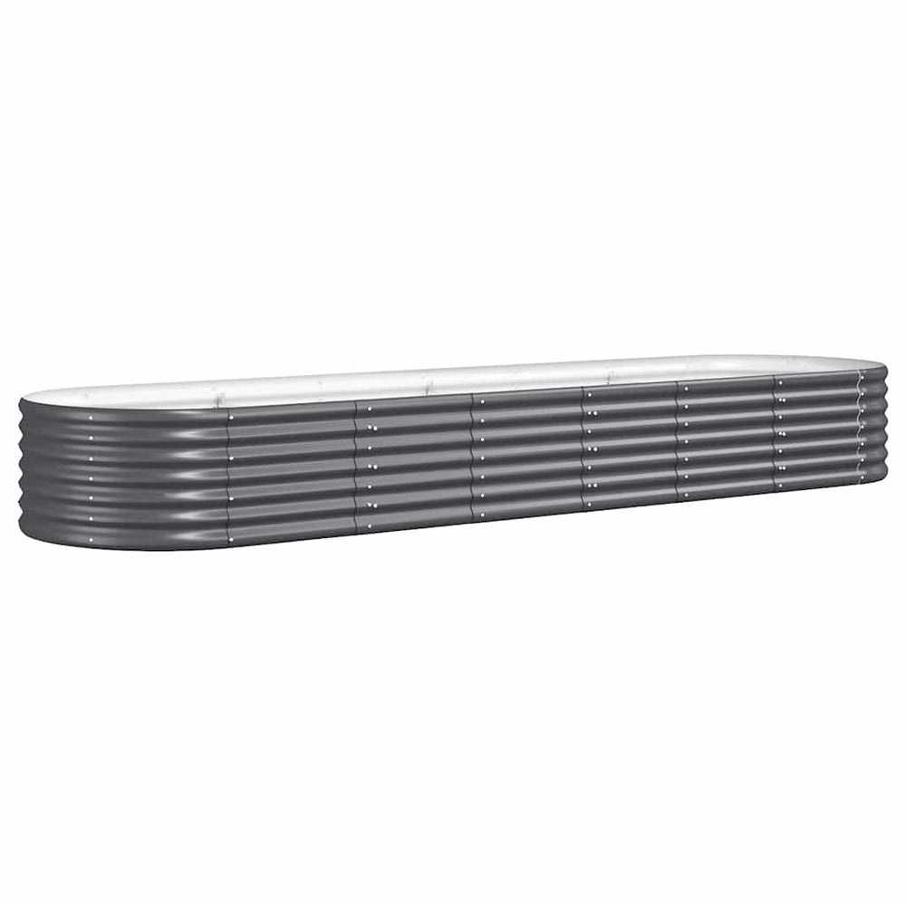 vidaXL Raised Garden Bed Galvanized Steel 296x80x36 cm Anthracite