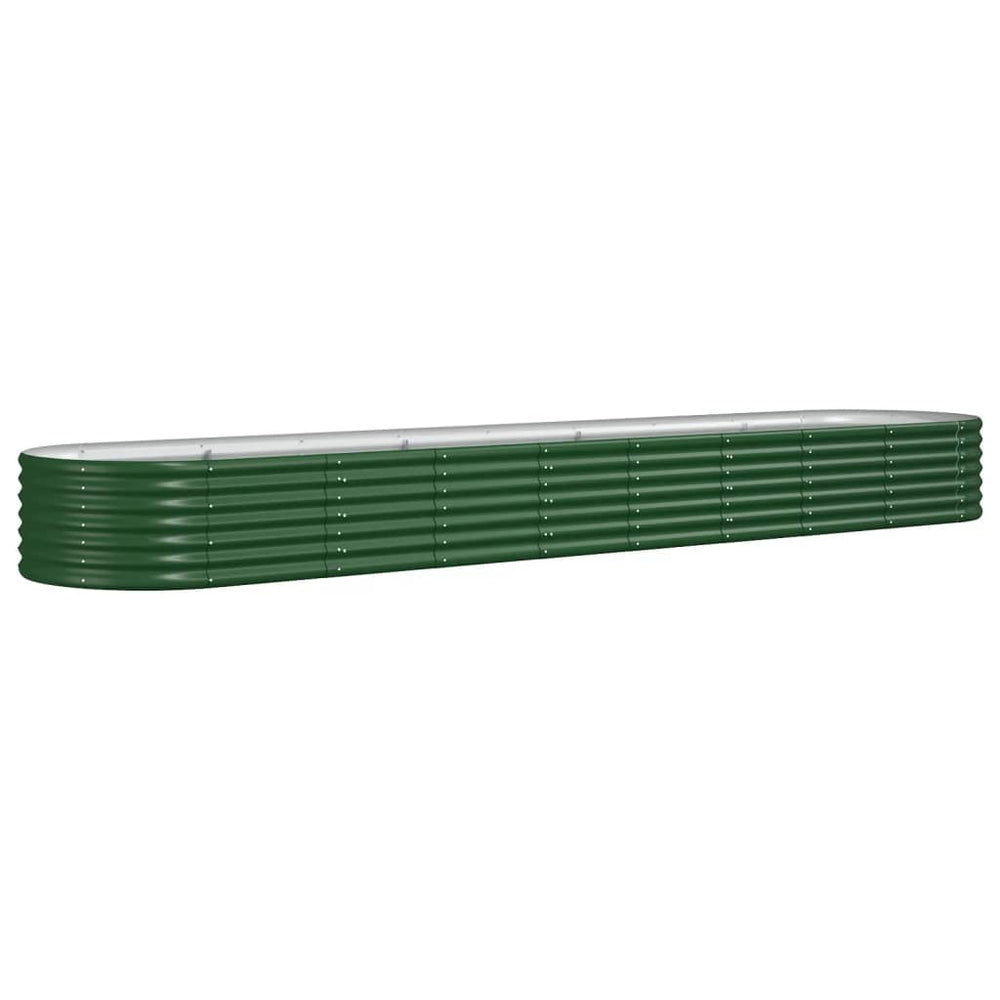 vidaXL Raised Garden Bed Galvanized Steel 368x80x36 cm Green