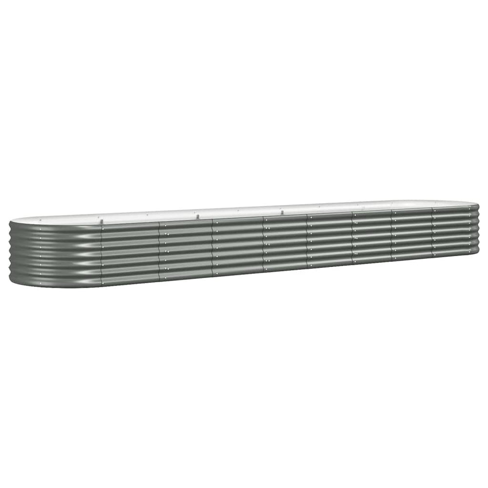 vidaXL Raised Garden Bed Galvanized Steel 368x80x36 cm Grey