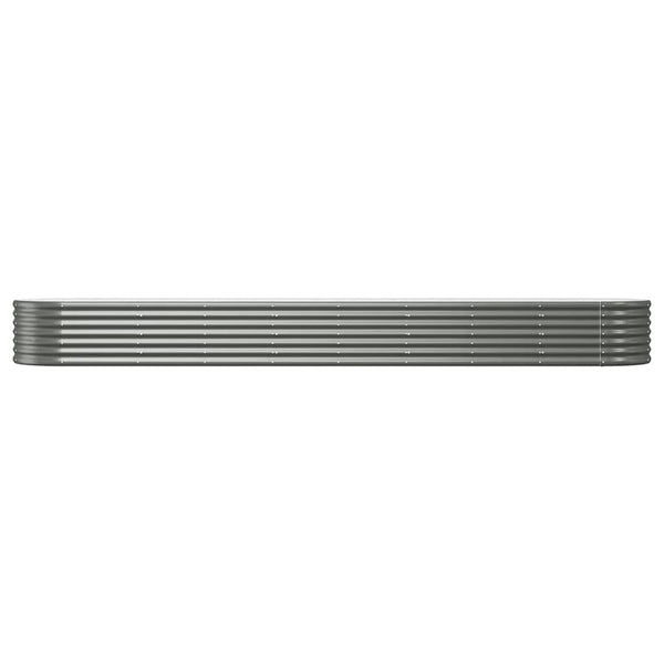 vidaXL Raised Garden Bed Galvanized Steel 368x80x36 cm Grey