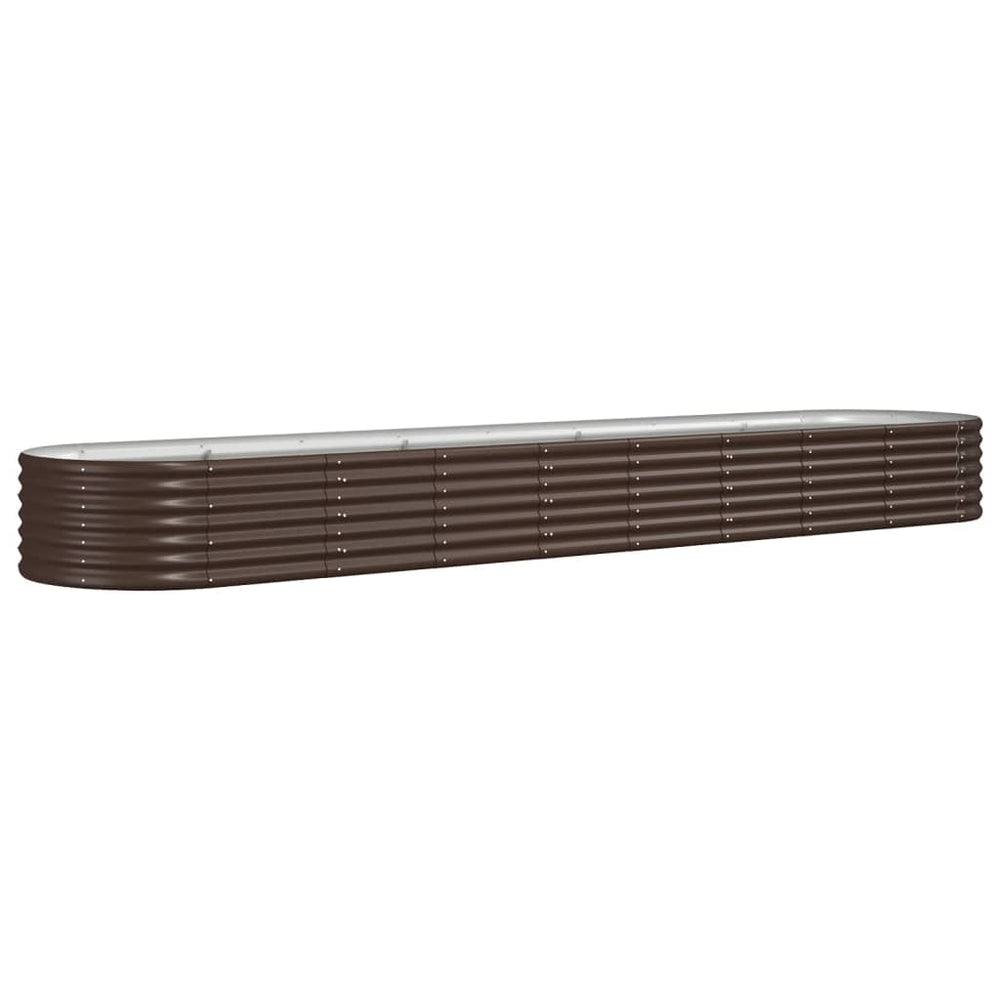 vidaXL Raised Garden Bed Galvanized Steel 368x80x36 cm Brown