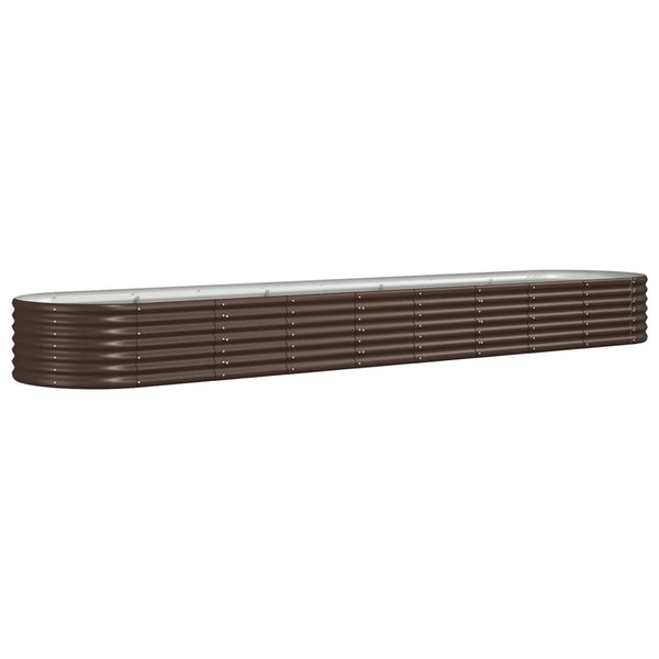 vidaXL Raised Garden Bed Galvanized Steel 368x80x36 cm Brown
