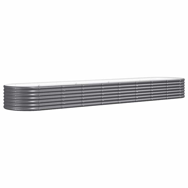 vidaXL Raised Garden Bed Galvanized Steel 368x80x36 cm Anthracite