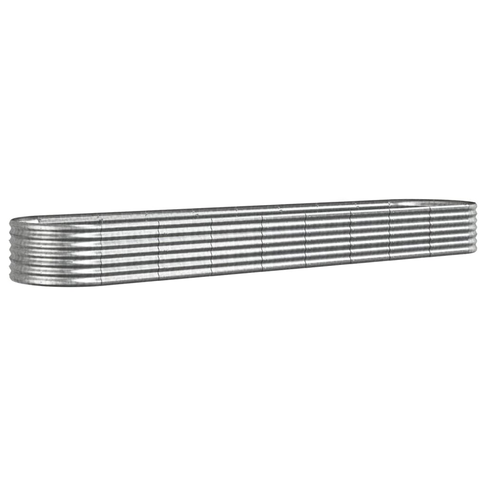 vidaXL Raised Garden Bed Galvanized Steel 368x80x36 cm Silver