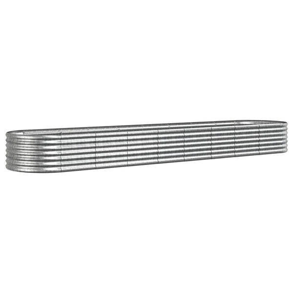 vidaXL Raised Garden Bed Galvanized Steel 368x80x36 cm Silver