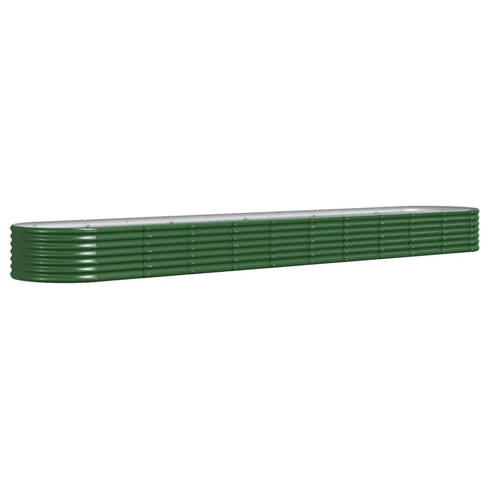 vidaXL Raised Garden Bed Galvanized Steel 440x80x36 cm Green