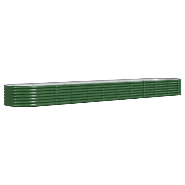 vidaXL Raised Garden Bed Galvanized Steel 440x80x36 cm Green
