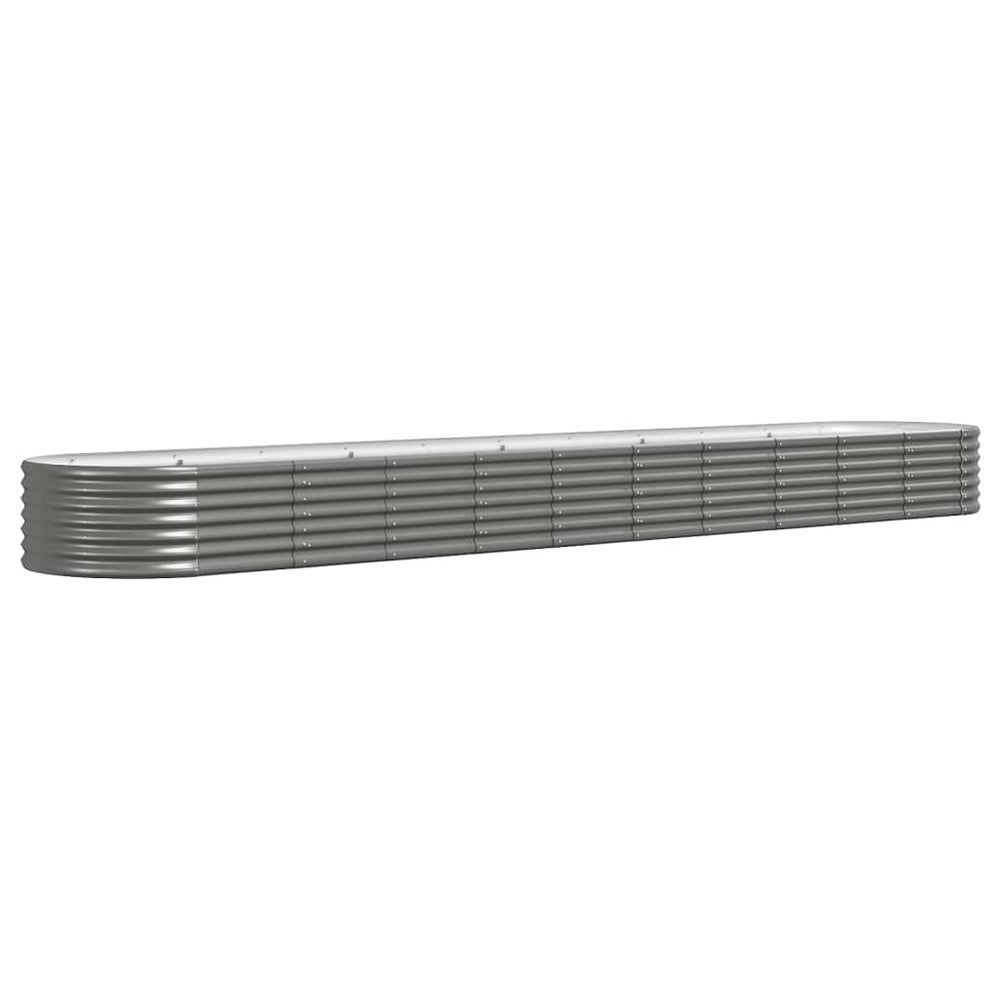 vidaXL Raised Garden Bed Galvanized Steel 440x80x36 cm Gray