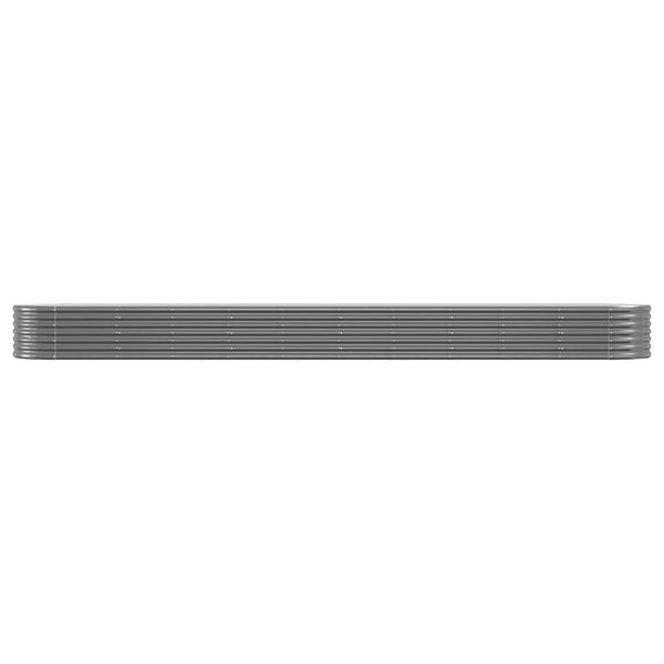 vidaXL Raised Garden Bed Galvanized Steel 440x80x36 cm Gray