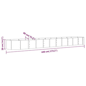 vidaXL Raised Garden Bed Galvanized Steel 440x80x36 cm Gray