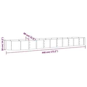 vidaXL Raised Garden Bed Galvanized Steel 440x80x36 cm Anthracite