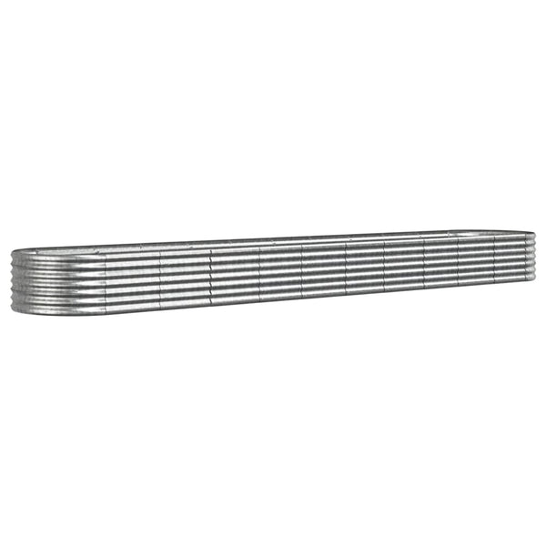vidaXL Raised Garden Bed Galvanized Steel 440x80x36 cm Silver