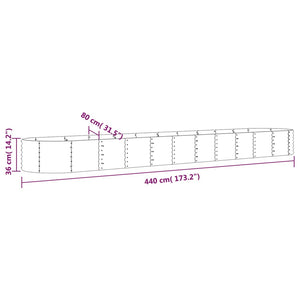 vidaXL Raised Garden Bed Galvanized Steel 440x80x36 cm Silver