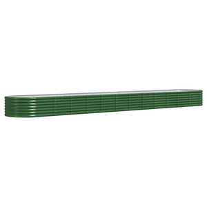 vidaXL Raised Garden Bed Galvanized Steel 512x80x36 cm Green