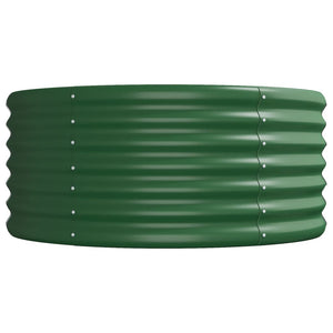 vidaXL Raised Garden Bed Galvanized Steel 512x80x36 cm Green