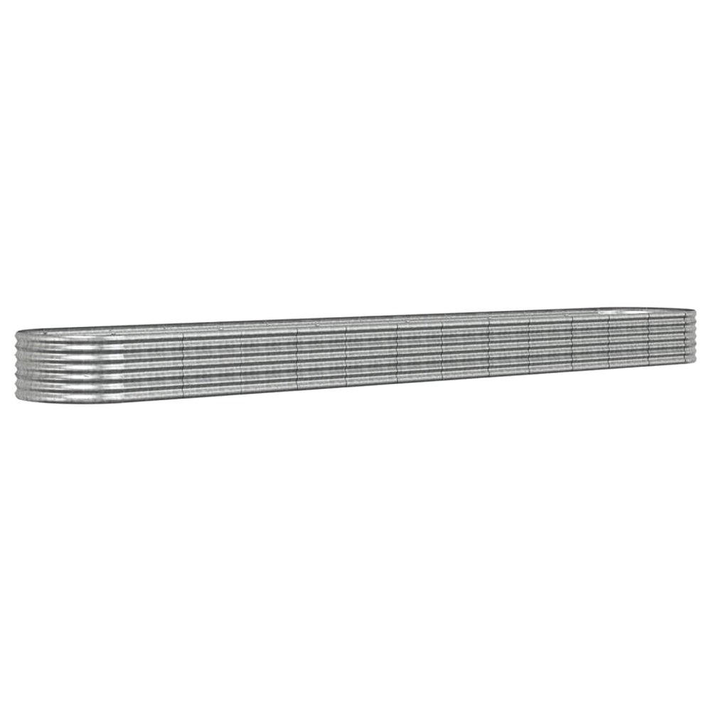 vidaXL Raised Garden Bed Galvanized Steel 512x80x36 cm Silver