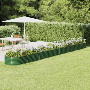 vidaXL Raised Garden Bed Galvanized Steel 620x80x36 cm Green