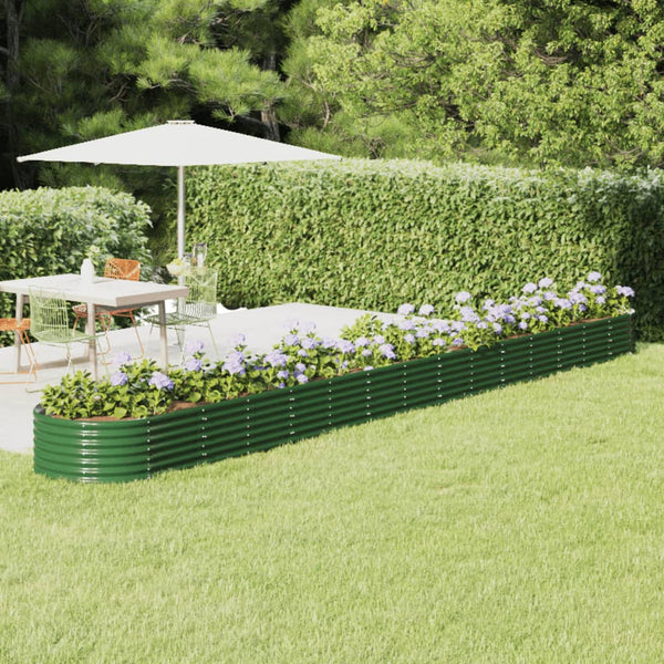 vidaXL Raised Garden Bed Galvanized Steel 620x80x36 cm Green