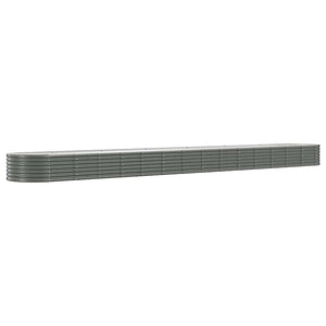 vidaXL Raised Garden Bed Galvanized Steel 620x80x36 cm Grey
