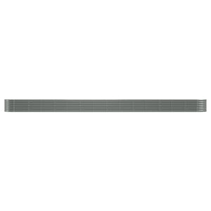 vidaXL Raised Garden Bed Galvanized Steel 620x80x36 cm Grey