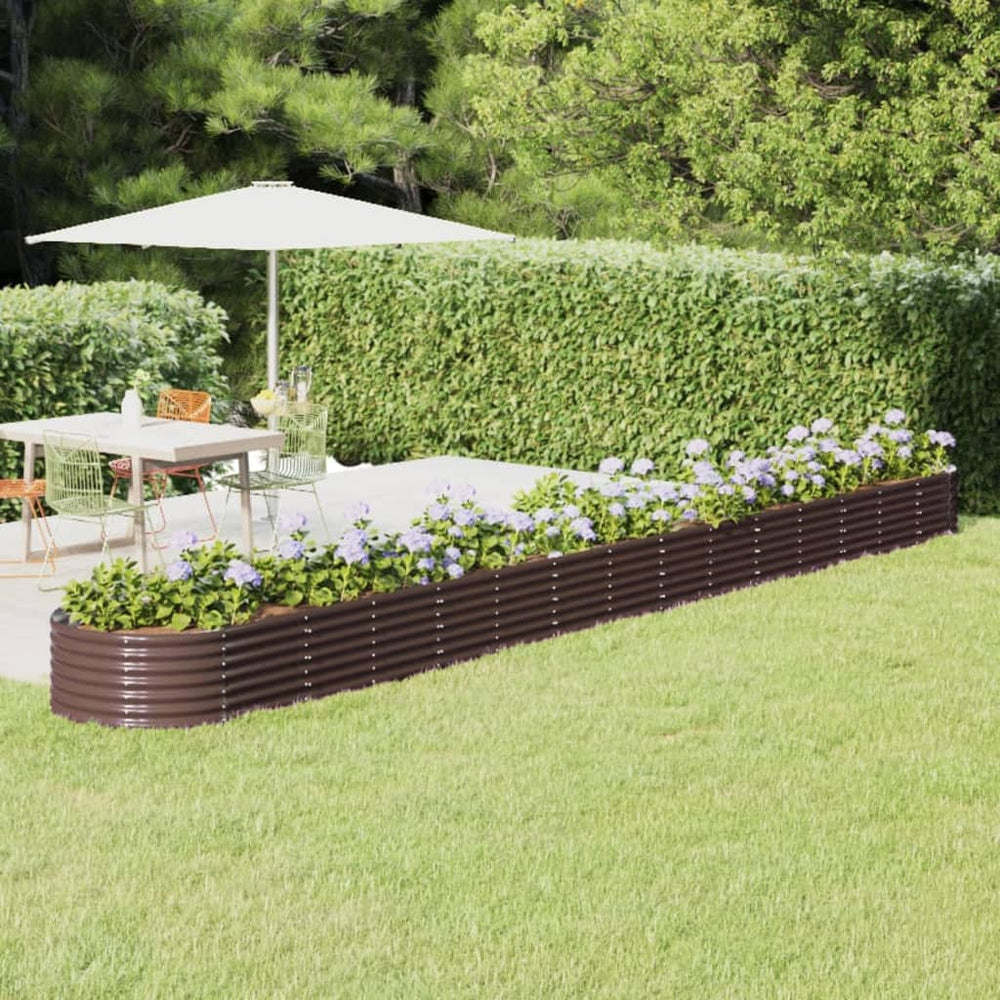 vidaXL Raised Garden Bed Galvanized Steel 620x80x36 cm Brown
