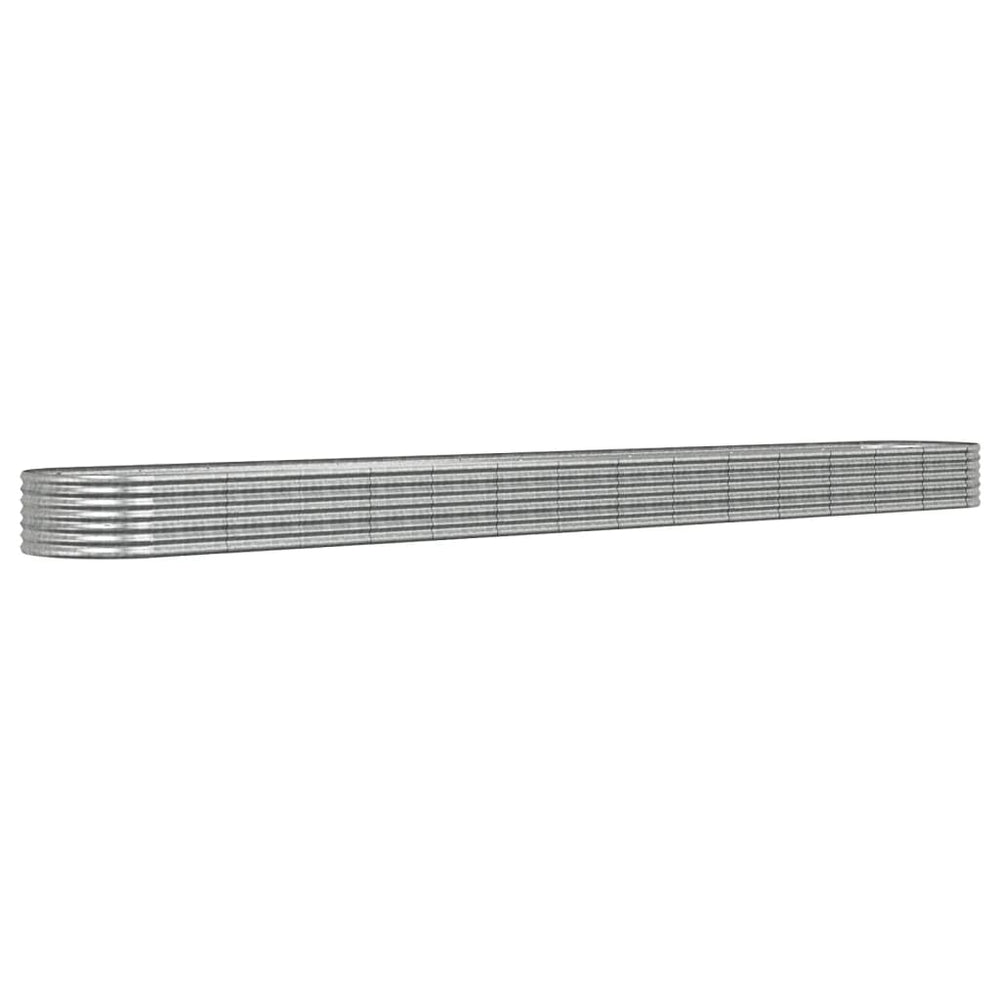 vidaXL Raised Garden Bed Galvanized Steel 620x80x36 cm Silver