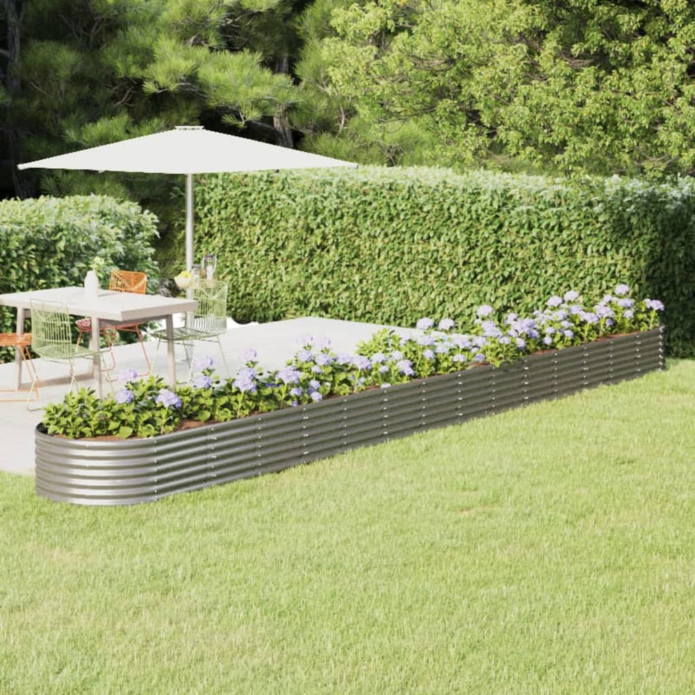 vidaXL Raised Garden Bed Galvanized Steel 620x80x36 cm Silver