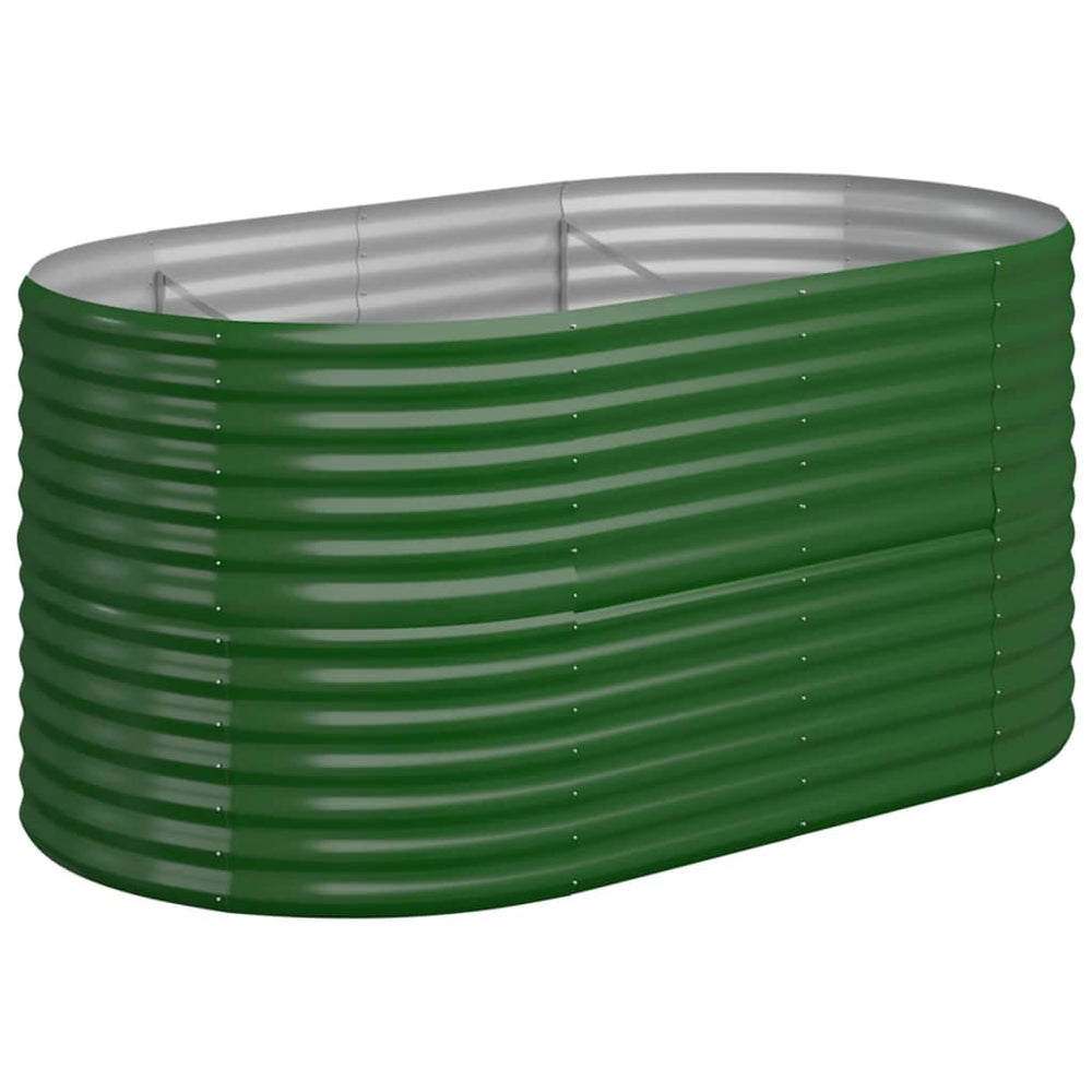 vidaXL Raised Garden Bed Galvanized Steel 152x80x68 cm Green